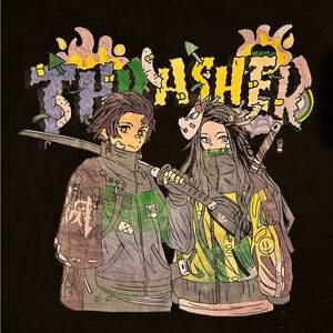 Medium Thrasher Demon Slayer Black Graphic Shirt